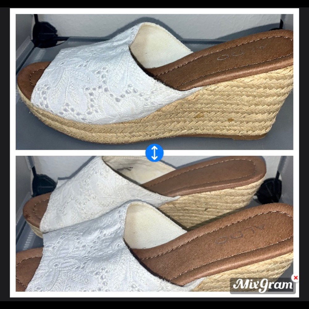 White lace wedges